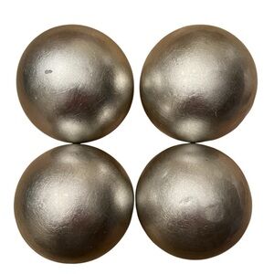 Set of 4 Silver Glass Orbs for Bowls or Table Centerpiece